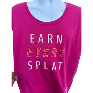 Orange Theory Fitness Womens XL T Shirt Pink Earn Every Splat Short Sleeve